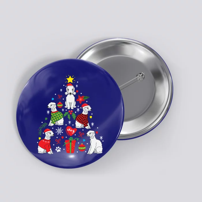 Bedlington Terrier Christmas Tree Funny Dog Mom Dad Gift Button