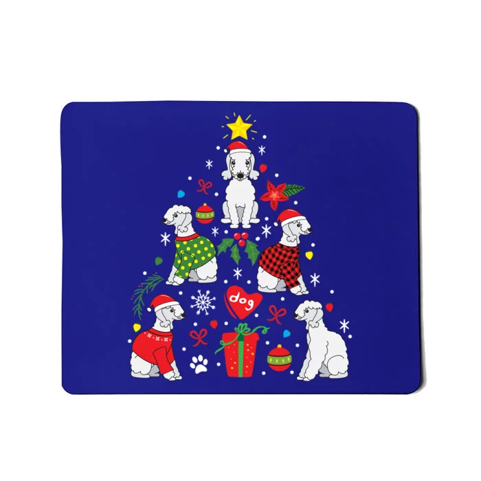 Bedlington Terrier Christmas Tree Funny Dog Mom Dad Gift Mousepad