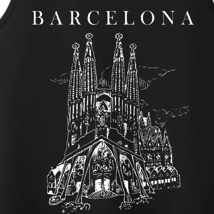 Barcelona Traveling Cathedral Of Barcelona Spain Travel Trip Performance Tank