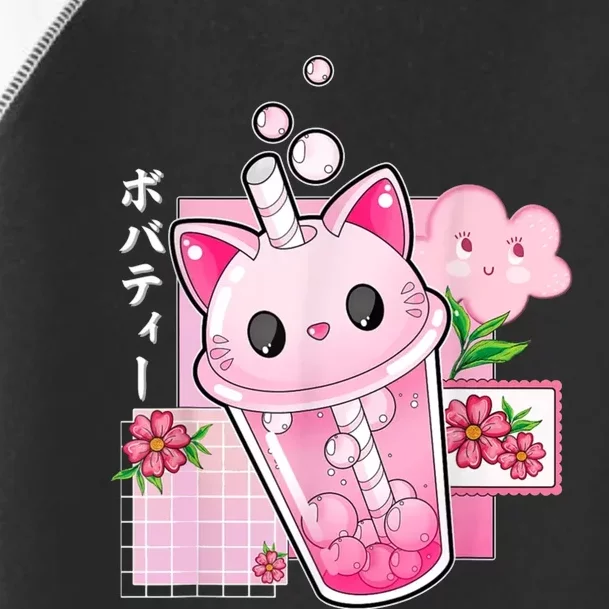 Boba Tea Cat Bubble Tea Kawaii Anime Japanese Girl Teenager Toddler Fine Jersey T-Shirt