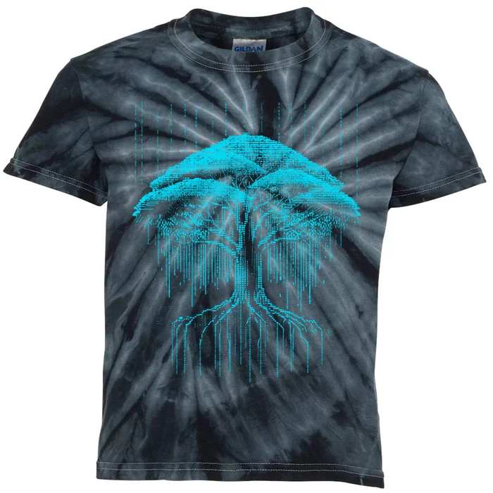 Binary Tree Coding Computer Programmer Kids Tie-Dye T-Shirt