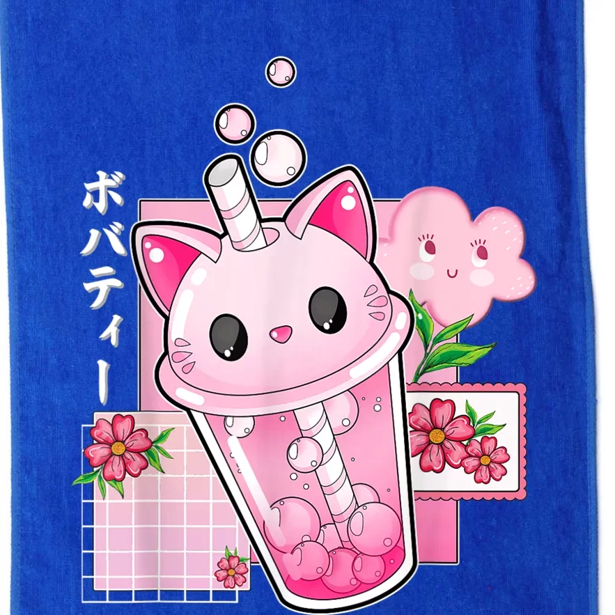 Boba Tea Cat Bubble Tea Kawaii Anime Japanese Girls Nager Platinum Collection Golf Towel