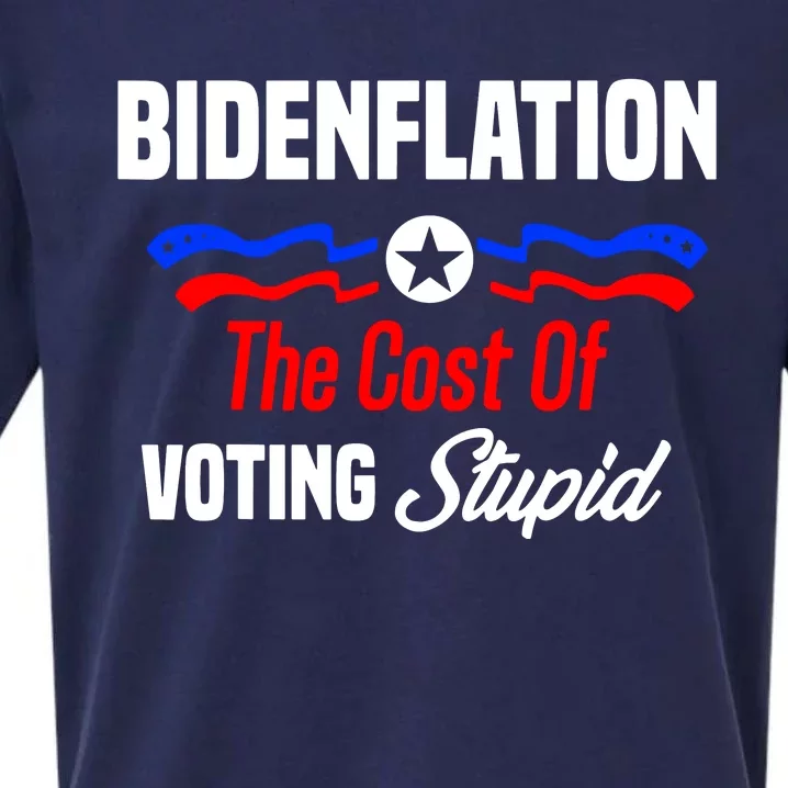 Bidenflation The Cost Of Voting Stupid Sueded Cloud Jersey T-Shirt