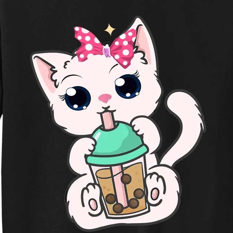 Boba Tea Cat Bubble Tea Cat Milk Tea Kawaii Anime Cat Sweatshirt