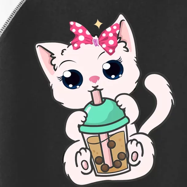 Boba Tea Cat Bubble Tea Cat Milk Tea Kawaii Anime Cat Toddler Fine Jersey T-Shirt