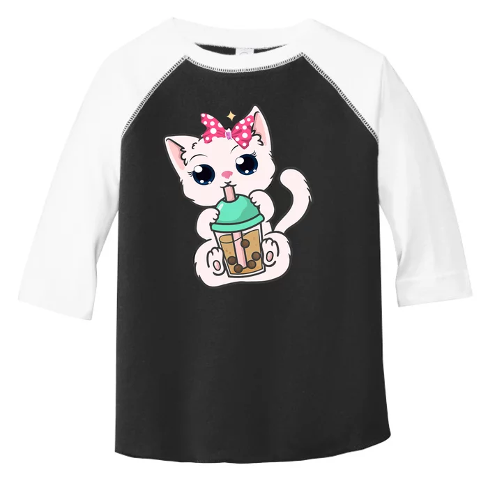 Boba Tea Cat Bubble Tea Cat Milk Tea Kawaii Anime Cat Toddler Fine Jersey T-Shirt