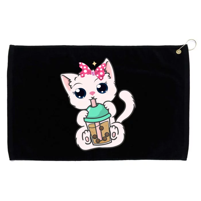 Boba Tea Cat Bubble Tea Cat Milk Tea Kawaii Anime Cat Grommeted Golf Towel