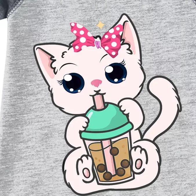 Boba Tea Cat Bubble Tea Cat Milk Tea Kawaii Anime Cat Infant Baby Jersey Bodysuit