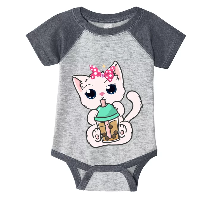 Boba Tea Cat Bubble Tea Cat Milk Tea Kawaii Anime Cat Infant Baby Jersey Bodysuit