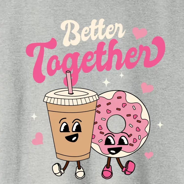 Better Together Coffee Donut Groovy Retro Valentine's Day Gift Women's Crop Top Tee