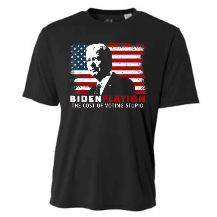 BidenFlation The Cost Of Voting Stupid Biden Flation Cooling Performance Crew T-Shirt