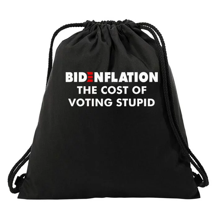 Bidenflation The Cost Of Voting Stupid Funny Biden flation Drawstring Bag