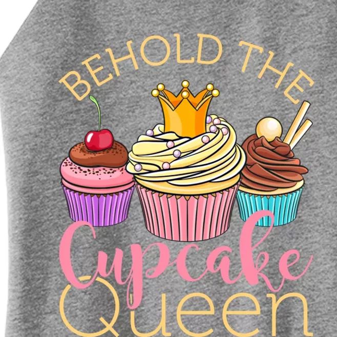 Behold The Cupcake Queen Baker Cute Gift Women’s Perfect Tri Rocker Tank