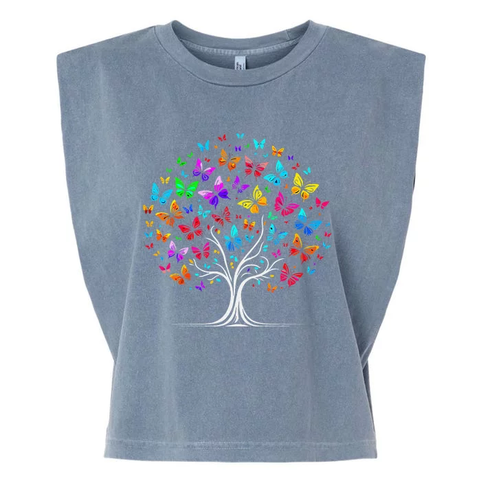 Butterfly Tree Cute Garment-Dyed Women's Muscle Tee