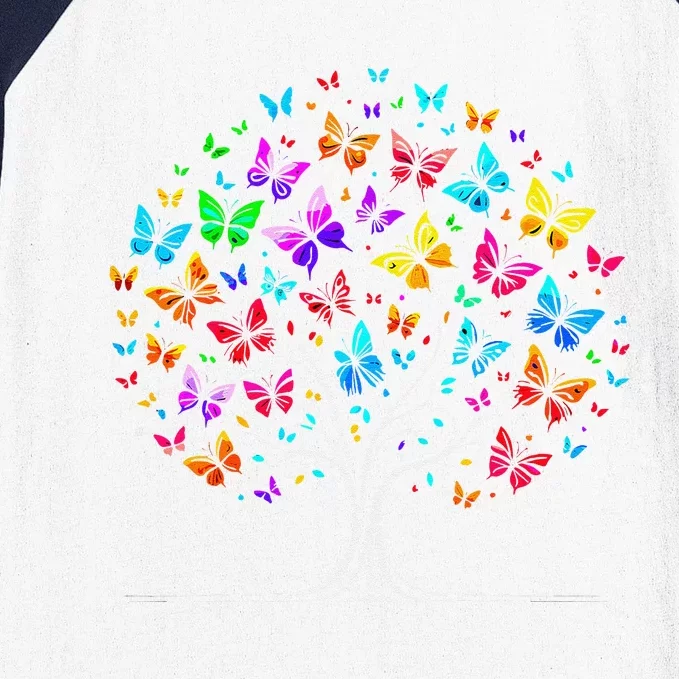 Butterfly Tree Cute Baseball Sleeve Shirt