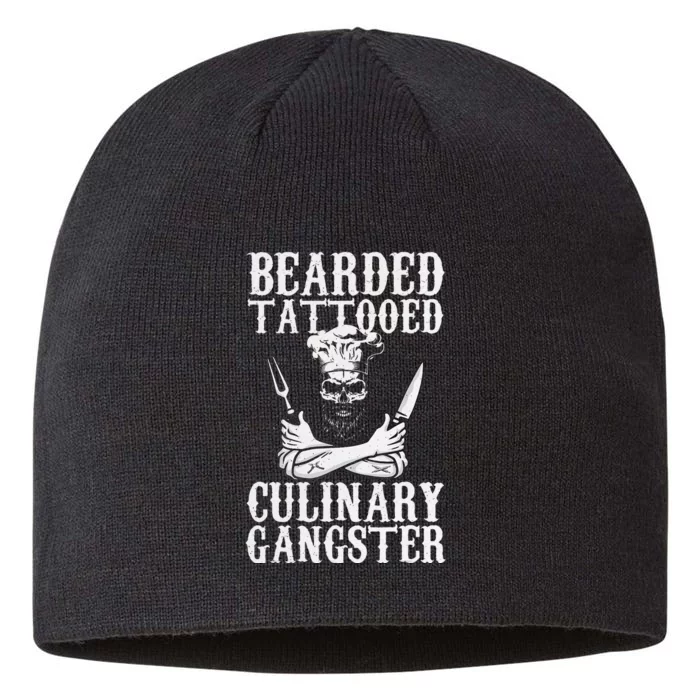 Bearded Tattooed Culinary Gangster Pro Cooking Chef 8 1/2in Sustainable Knit Beanie