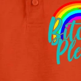 B*tch Please Rainbow Dry Zone Grid Performance Polo