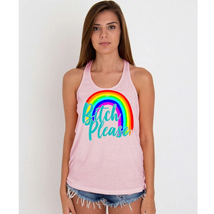 B*tch Please Rainbow Women's Knotted Racerback Tank