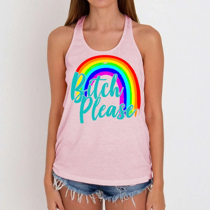 B*tch Please Rainbow Women's Knotted Racerback Tank