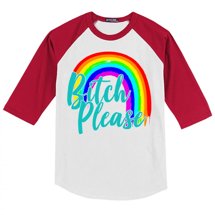 B*tch Please Rainbow Kids Colorblock Raglan Jersey