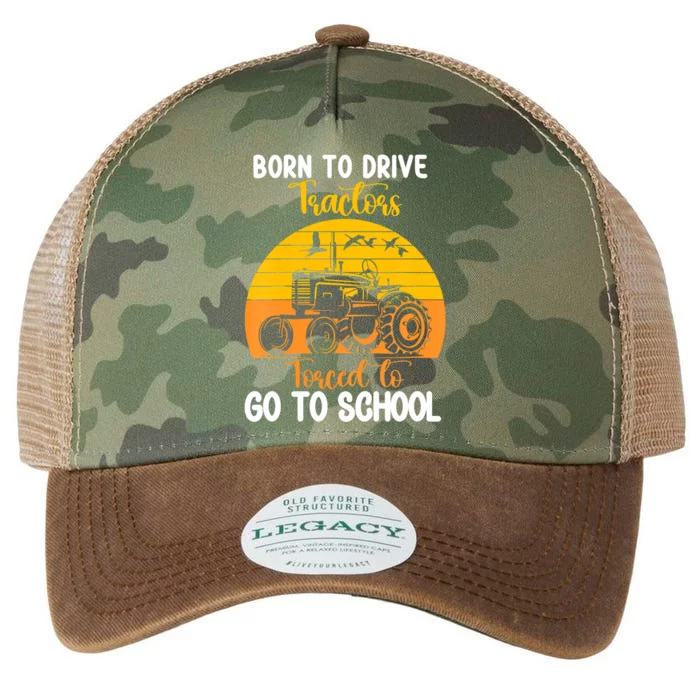 Born To Drive Tractors Forced To Go To School Legacy Tie Dye Trucker Hat