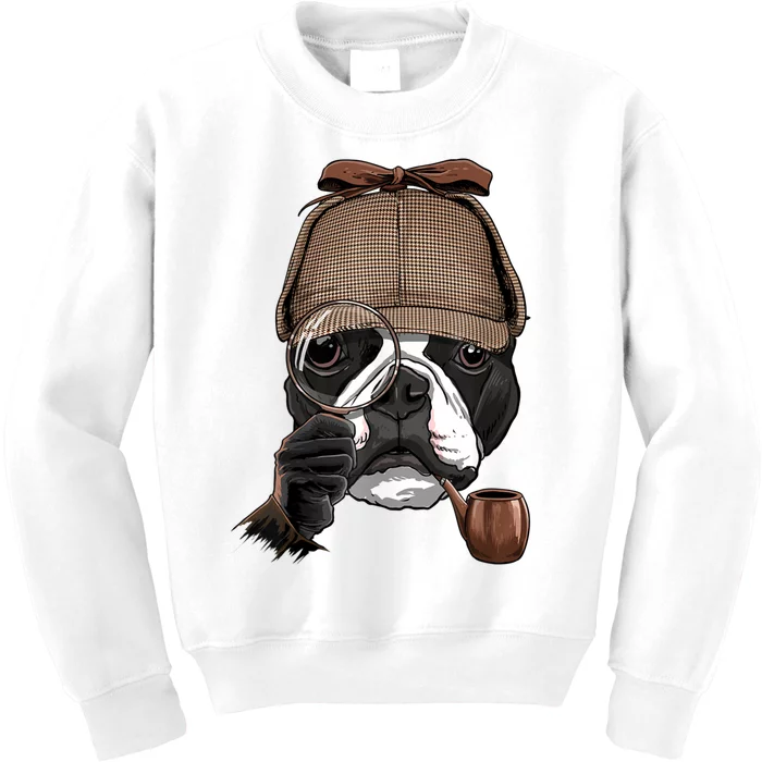 Boston Terrier Detective Boston Terrier Dog Lover Kids Sweatshirt