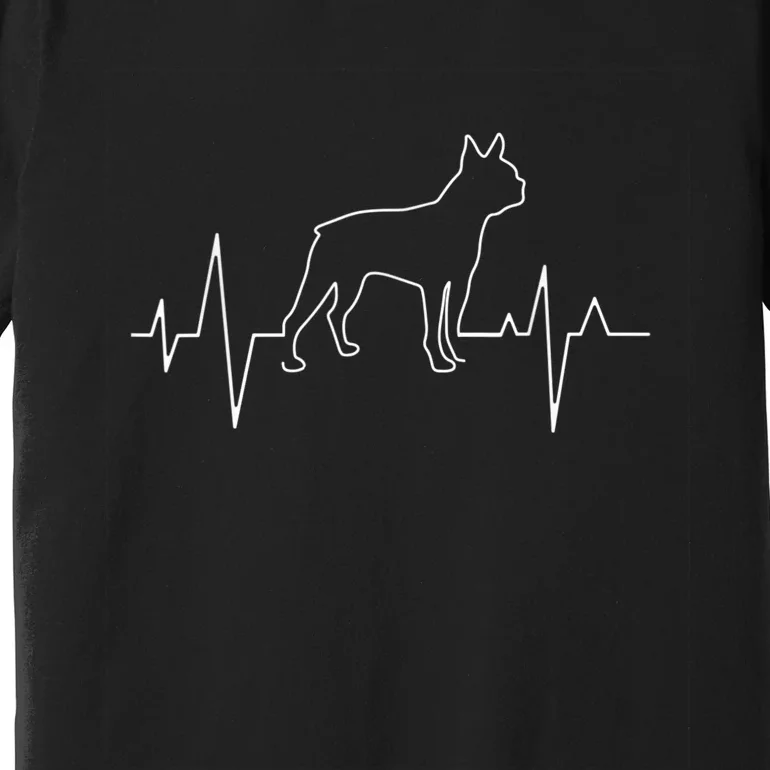 Boston Terrier Dog Lover Funny Cute Heartbeat Puppy Love Premium T-Shirt