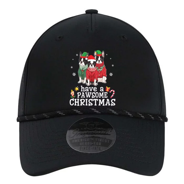 Boston Terrier Dogs Merry Mom Dad Have A Pawsome Christmas Gift Performance The Dyno Cap