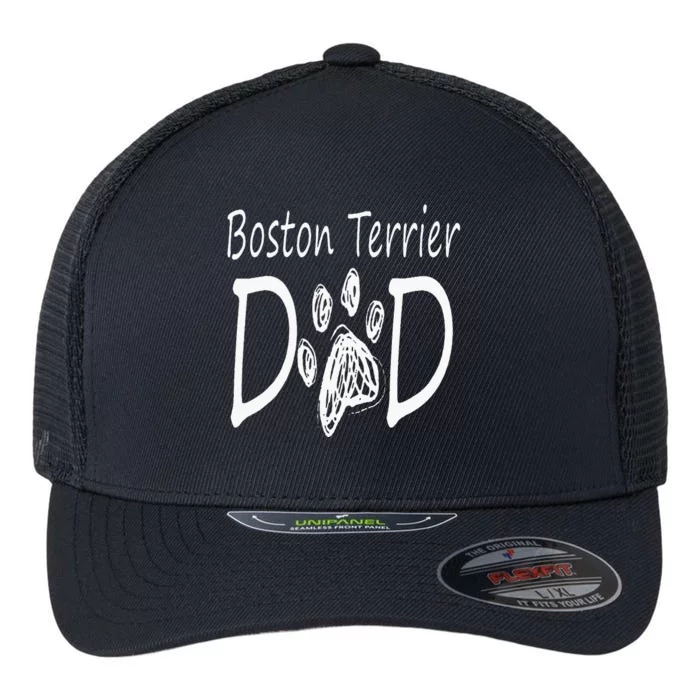 Boston Terrier Dad Dog Breed Daddy Owner Puppy Flexfit Unipanel Trucker Cap