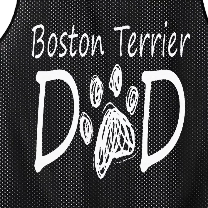 Boston Terrier Dad Dog Breed Daddy Owner Puppy Mesh Reversible Basketball Jersey Tank