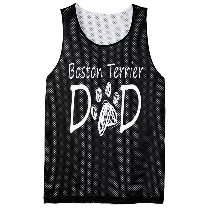 Boston Terrier Dad Dog Breed Daddy Owner Puppy Mesh Reversible Basketball Jersey Tank