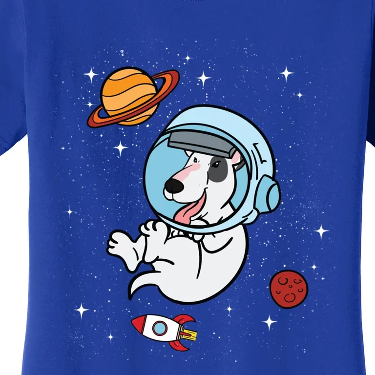 Bull Terrier Dog Astronaut Space Universe Galaxy Cool Gift Women's T-Shirt