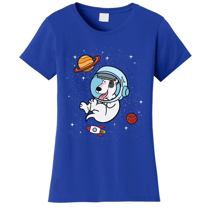 Bull Terrier Dog Astronaut Space Universe Galaxy Cool Gift Women's T-Shirt