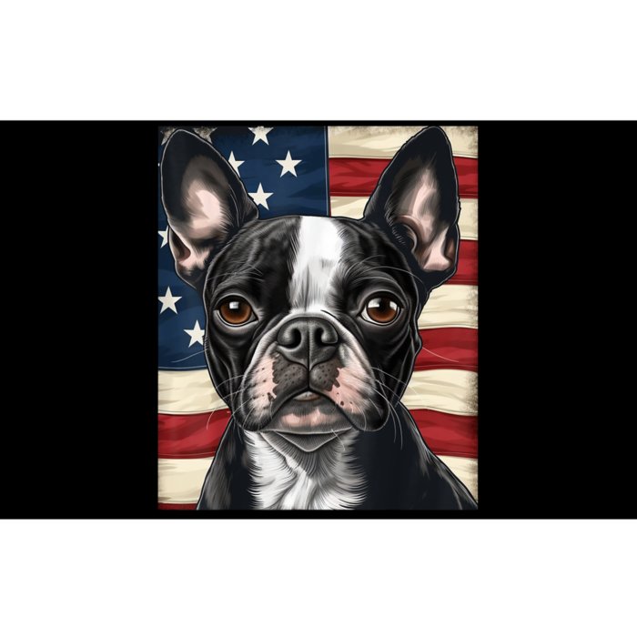 Boston Terrier Dog American Flag 4th Of July Patriotic Puppy Bumper Sticker