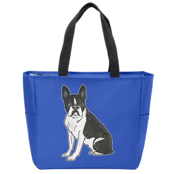 Boston Terrier Dog Zip Tote Bag