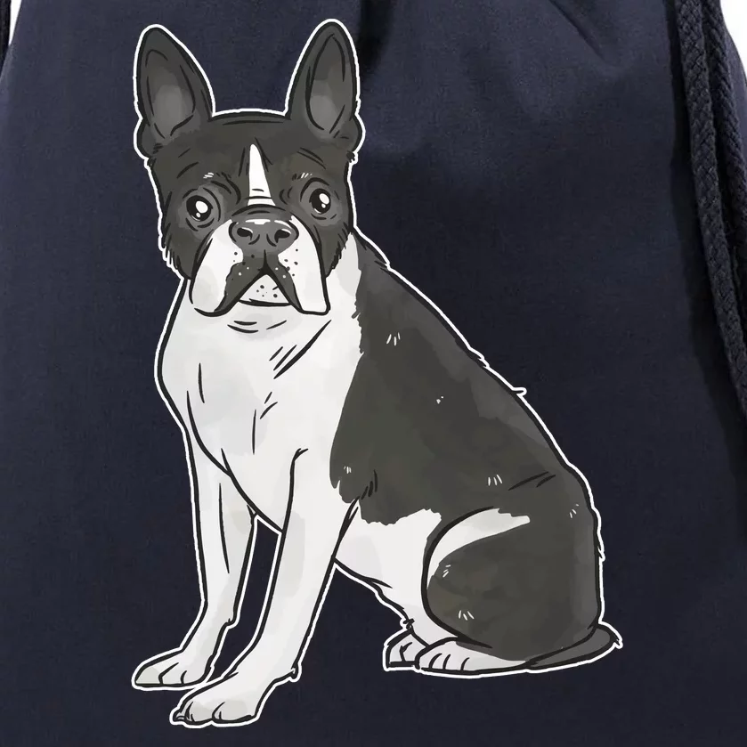 Boston Terrier Dog Drawstring Bag