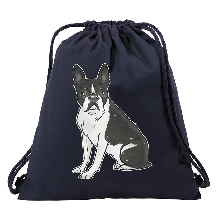 Boston Terrier Dog Drawstring Bag