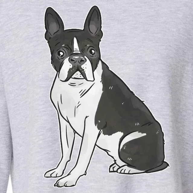 Boston Terrier Dog Cropped Pullover Crew