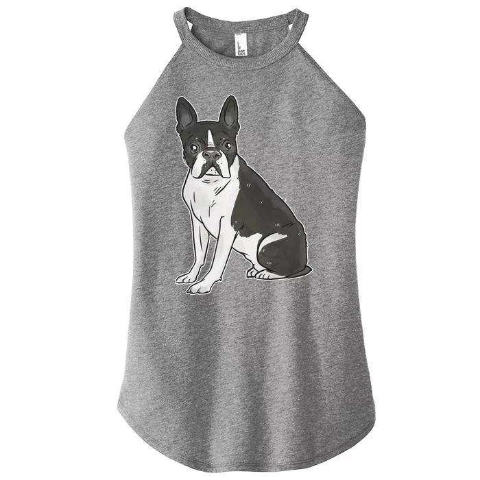 Boston Terrier Dog Women’s Perfect Tri Rocker Tank