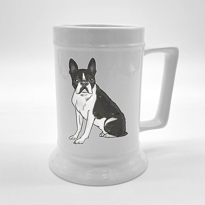 Boston Terrier Dog Front & Back Beer Stein