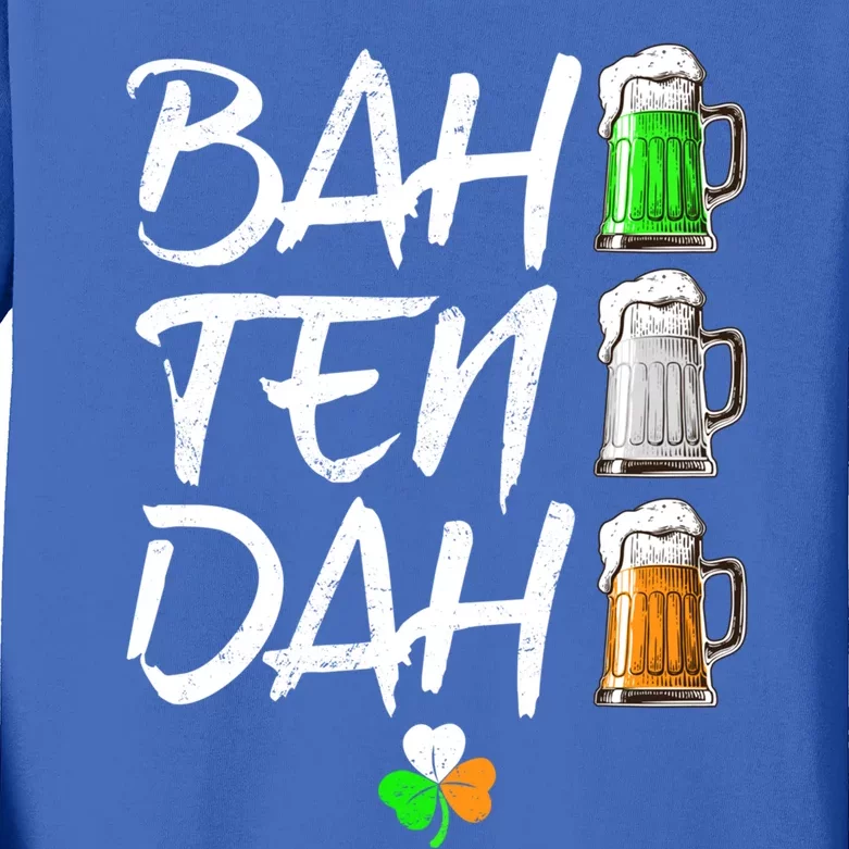 Bah Ten Dah Funny Beer Bartender St Patrick's Day Funny Gift Kids Long Sleeve Shirt