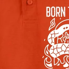 Born To Die Heavy Metal Rattlesnake Rip Tombstone Dry Zone Grid Performance Polo