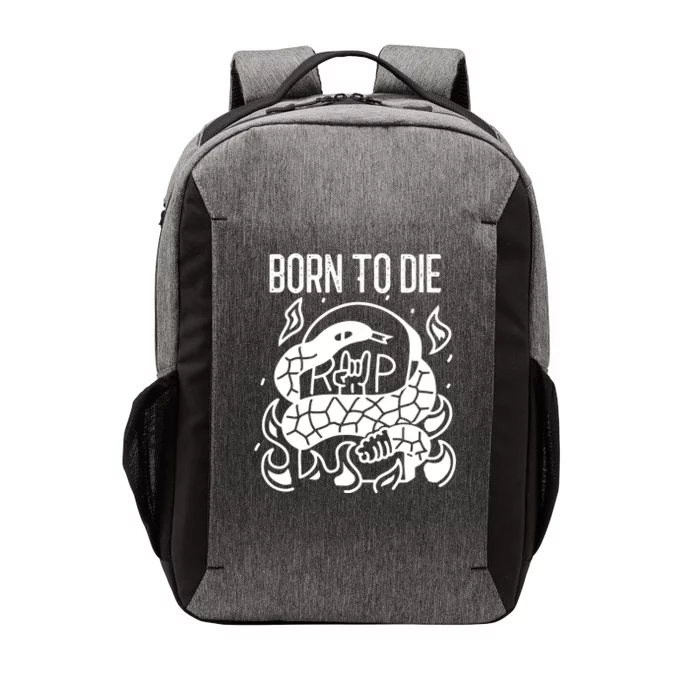 Born To Die Heavy Metal Rattlesnake Rip Tombstone Vector Backpack