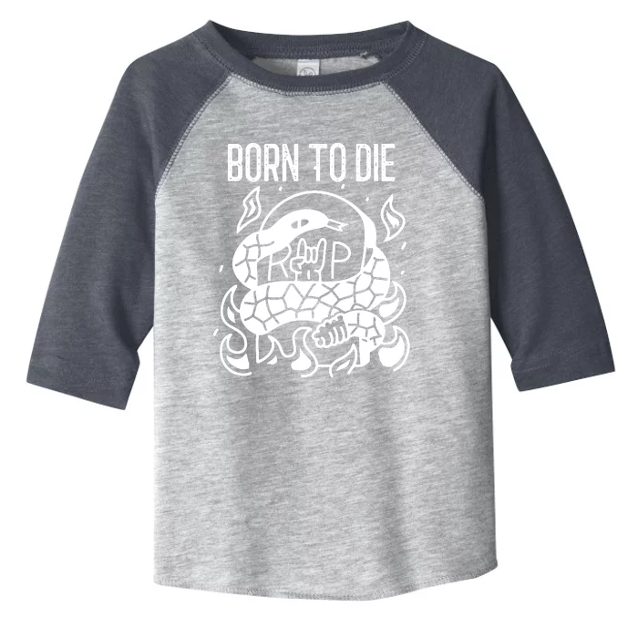 Born To Die Heavy Metal Rattlesnake Rip Tombstone Toddler Fine Jersey T-Shirt