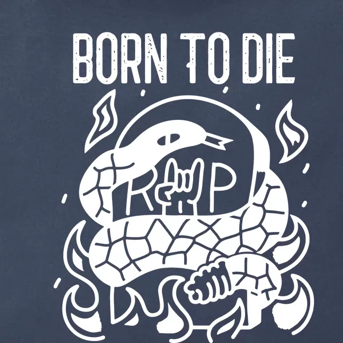 Born To Die Heavy Metal Rattlesnake Rip Tombstone Zip Tote Bag