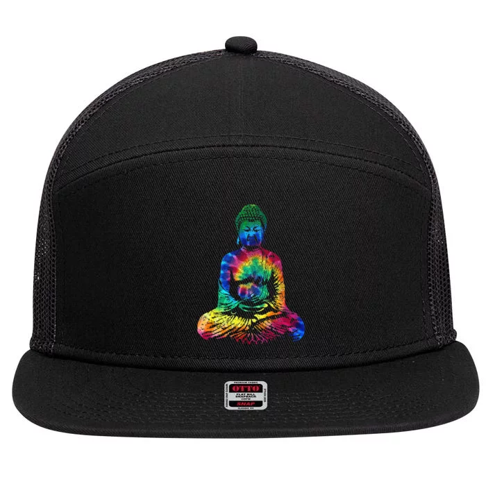 Buddha Tie Dye Vintage Yoga Spiritual Zen Buddhism Buddhist 7 Panel Mesh Trucker Snapback Hat