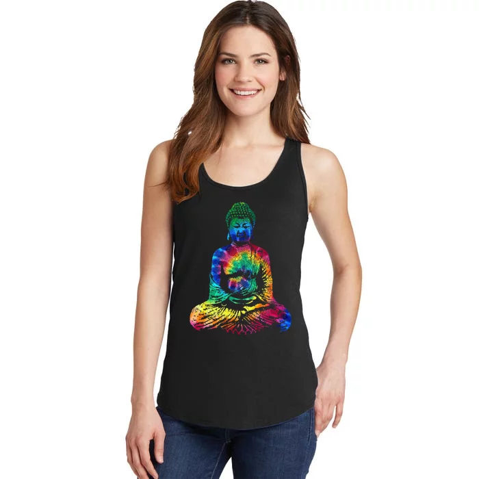 Buddha Tie Dye Vintage Yoga Spiritual Zen Buddhism Buddhist Ladies Essential Tank