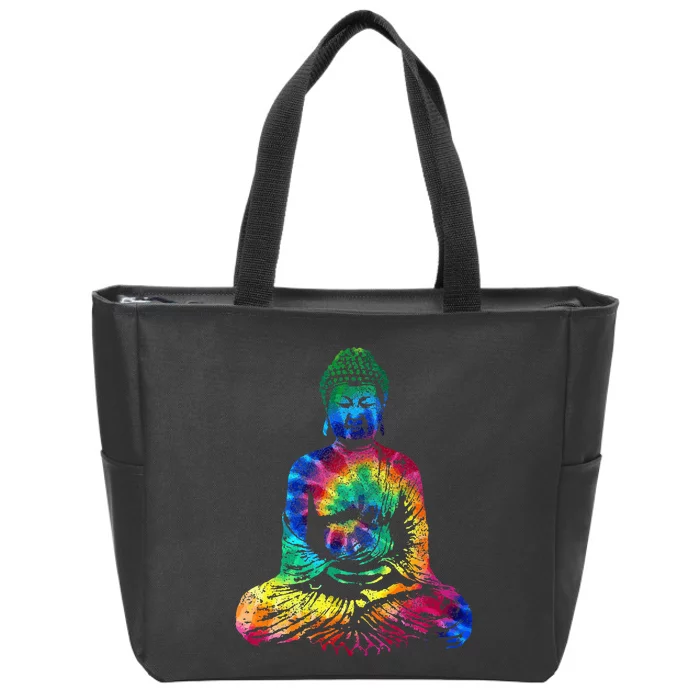 Buddha Tie Dye Vintage Yoga Spiritual Zen Buddhism Buddhist Zip Tote Bag