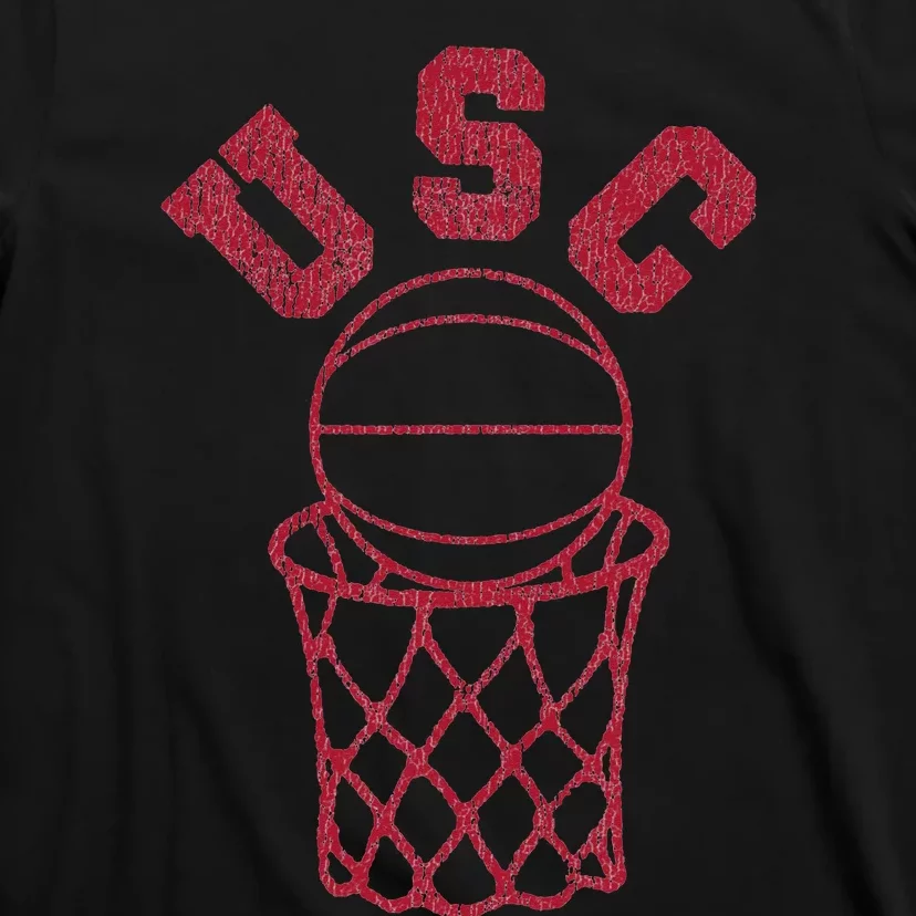 Basketball Trojan Distressed Retro 80s Style Hoop T-Shirt