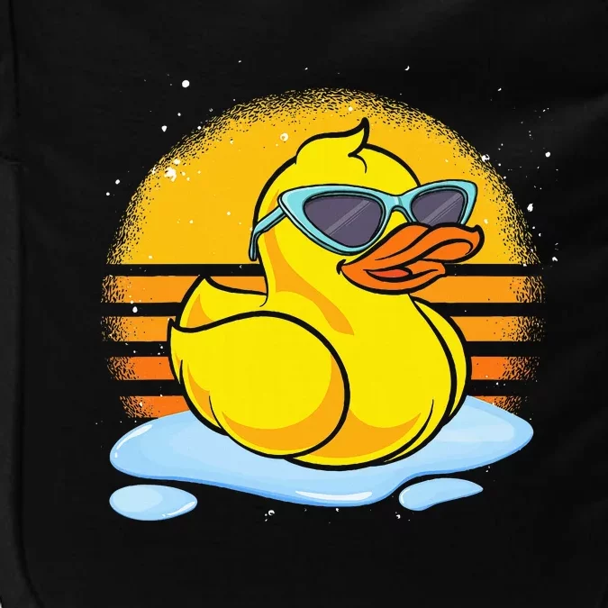 Bath Toy Duckie Cute Ducky Cool Sunglasses Retro Rubber Duck Impact Tech Backpack